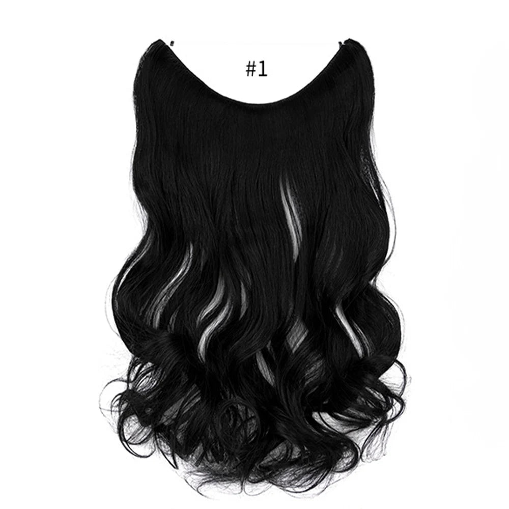 No Clip Synthetic Wave Hair Extensions Invisible Curly wig Accessorie Hairpieces Heat Resistant Long Hair For Women Hairextens