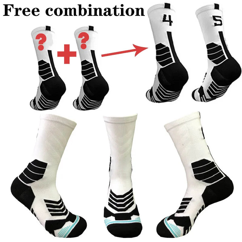 High Quality Elite Basketball Socks Compression Men's Cycling Socks With Number Adults Towel Bottom Outdoor Sports Socks Unisex