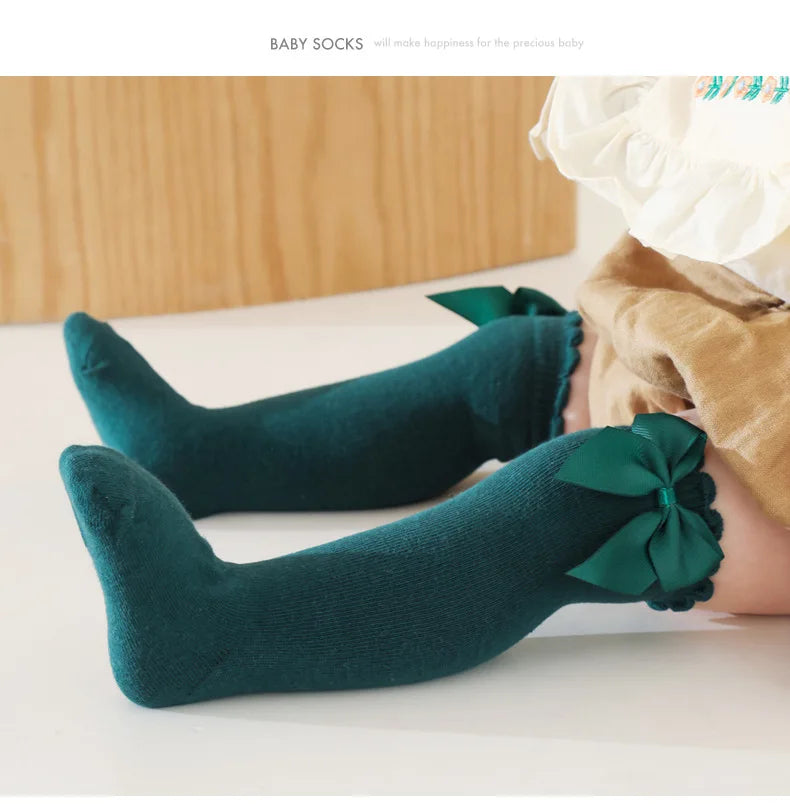Baby Socks Big Bow Girls Student Princess Socks Children Kids Boys Cotton Toddler Stockings Infant Accessories Newborn Clothes