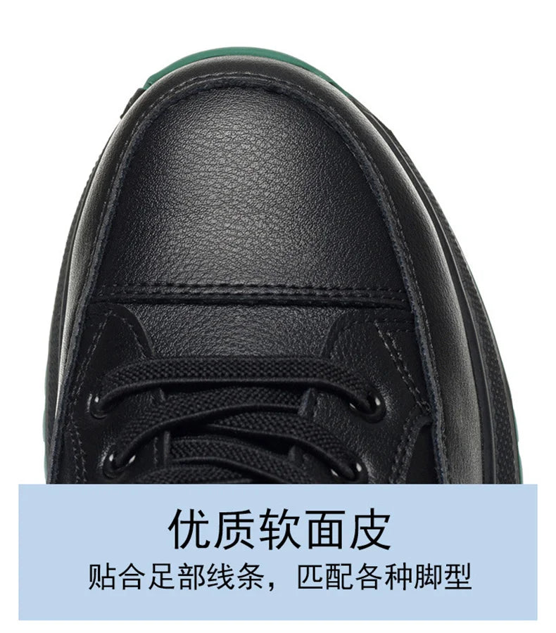 Spring Autumn Fashion Chunky Causal Women Mother Shoes Walking Comfortable Soft Leather Running Non-slip Soft Leather Sneakers