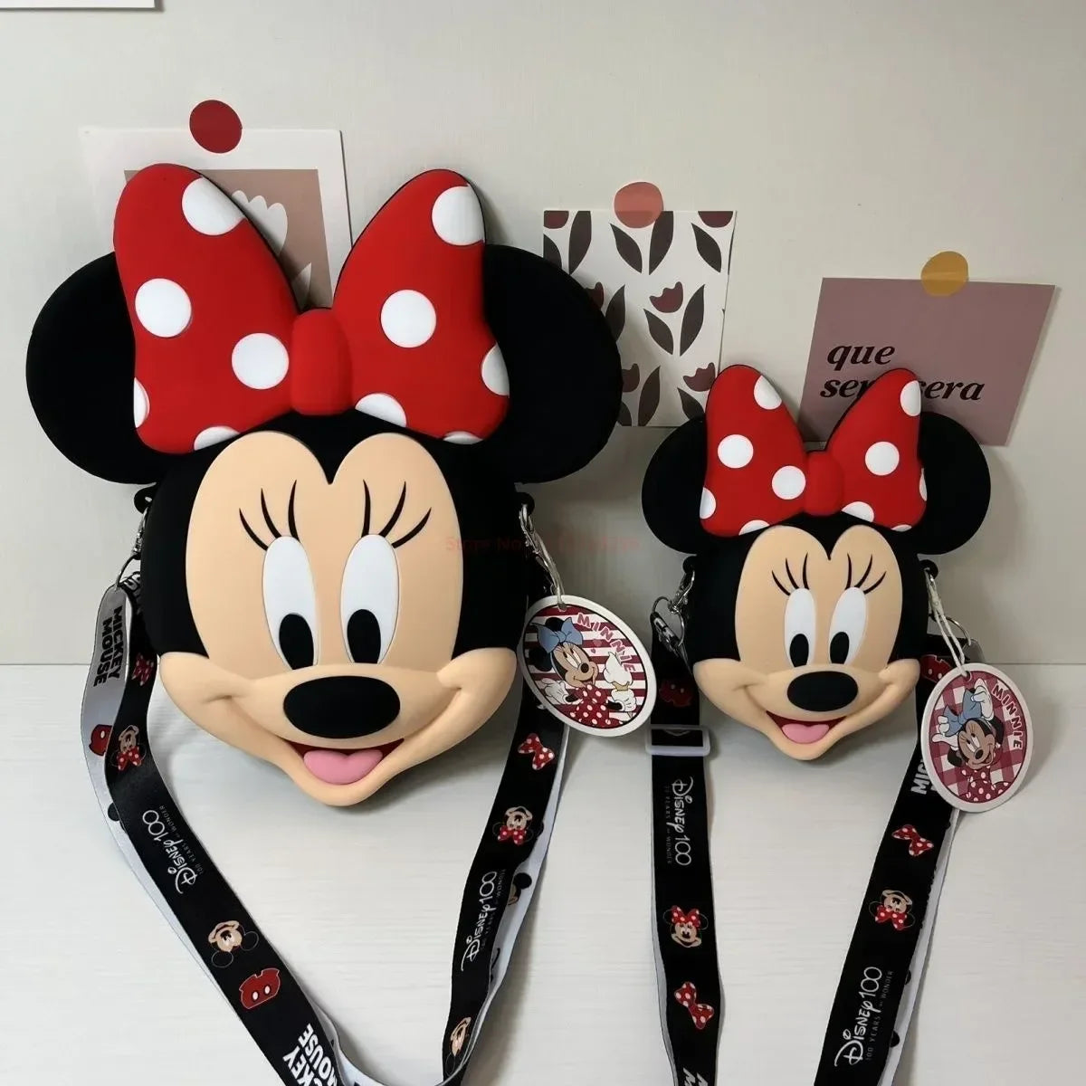 Original Disney Anime Kawaii Minnie Mickey Mouse Silicone One Shoulder Bag Leisure Fashion Zero Purse Birthday Gift For Girl