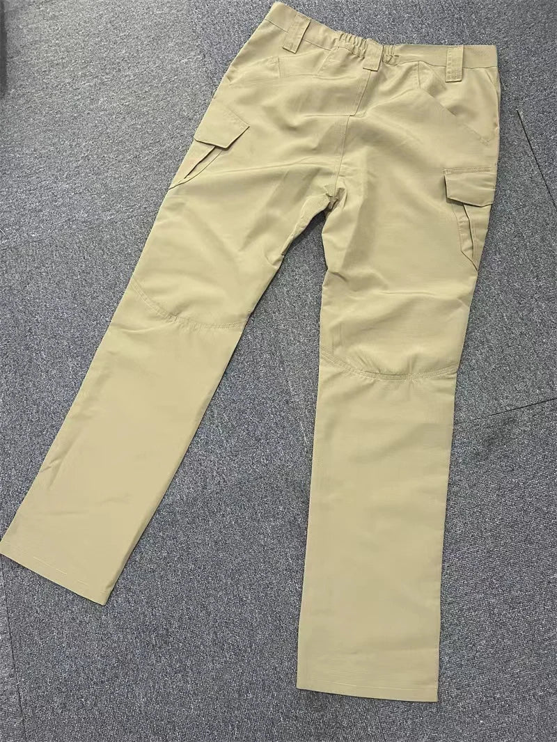 Men City Pants Cargo Trousers Multi-pocket Waterproof Wear-resistant Casual Training Overalls Fat Cargo Quick Dry Pants