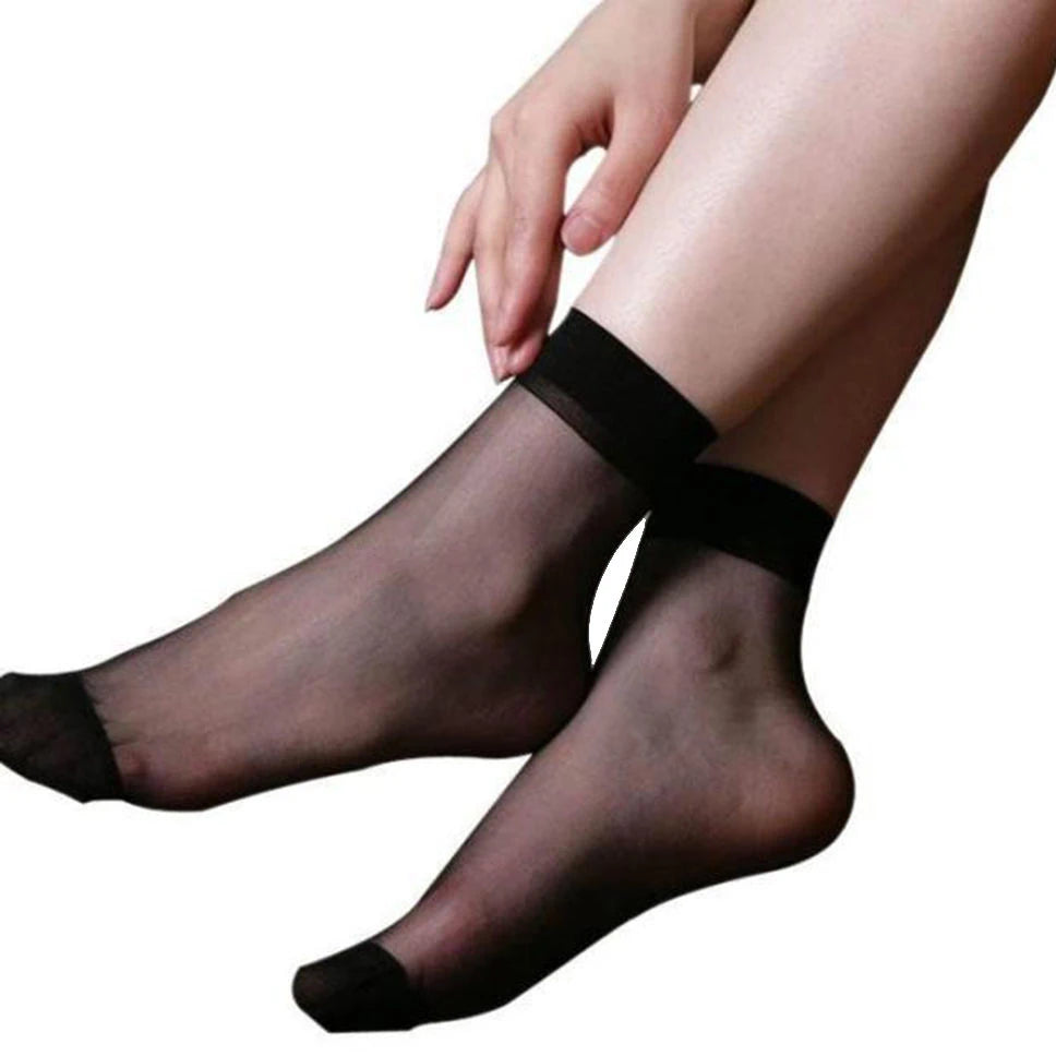 Short Women Summer Ultra Thin Transparent Crystal Silk Sock Sexy Elastic Silky Girl Fashion Ankle Socks Sheer High Quantity Sock