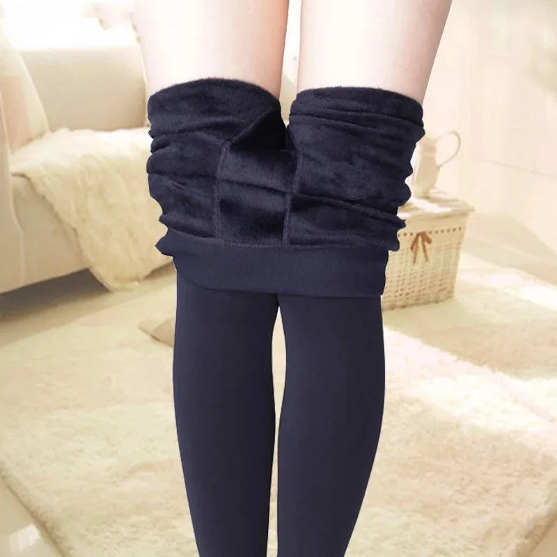 Velet Thickening Leggings for Women Thick Warm Stocking Legging Charcoal Fleece Elastic Pants Winter Warm Leggings