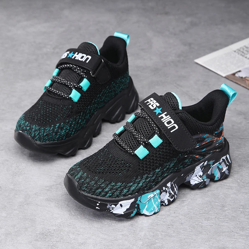 Autumn Children Fashion Sports Shoes High Quality Outdoor Sneakers Boys Girls PU Leisure Trainers Shoes Kids Casual Sneaker