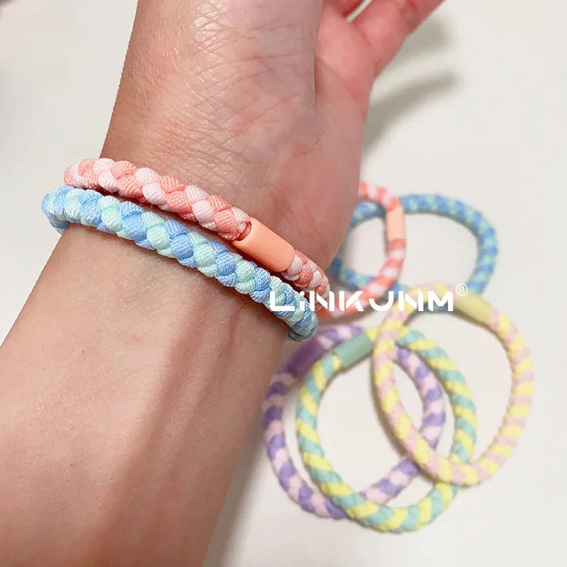 10Pcs Women Diy Elastic Hair Rubber Bands Girls Braided Hair Scrunchies/Tie/Gum/Ponytail Holders Birthday Gift Accessories