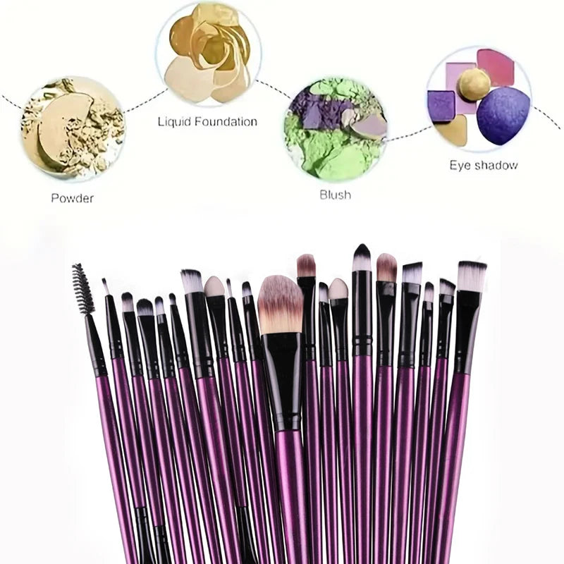20Pcs Soft Makeup Brushes Set for cosmetics Foundation Blush Loose Powder Brush Eyeshadow Women Beauty Blending Makeup Tools