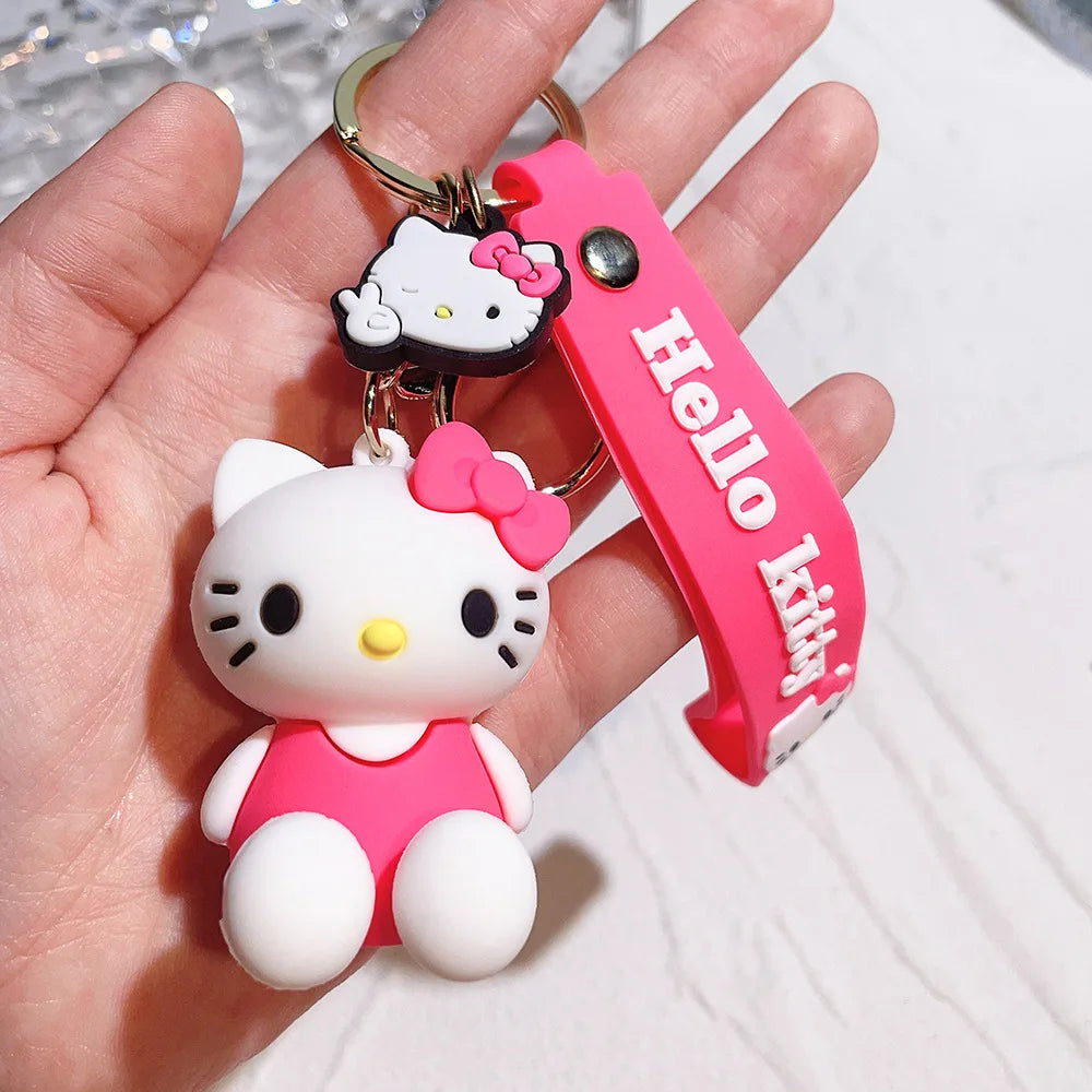 Super Mario Bros Game Stitch Disney Keychain wonder Action Figure Toy PVC Silicone Pendant Car Cartoon Bag Pendant Jewelry Gifts