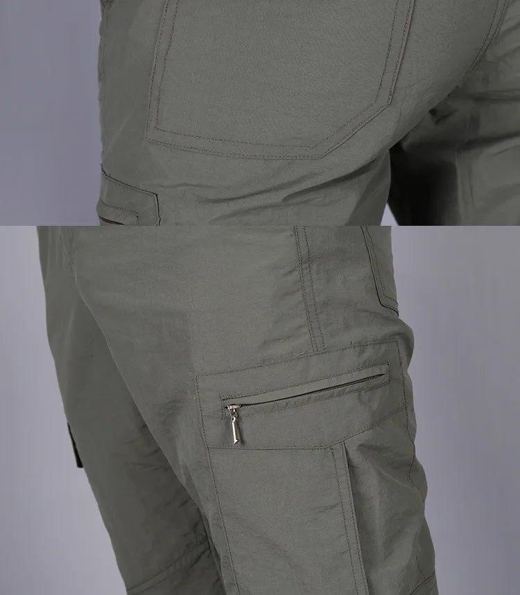 Men City Pants Cargo Trousers Multi-pocket Waterproof Wear-resistant Casual Training Overalls Fat Cargo Quick Dry Pants