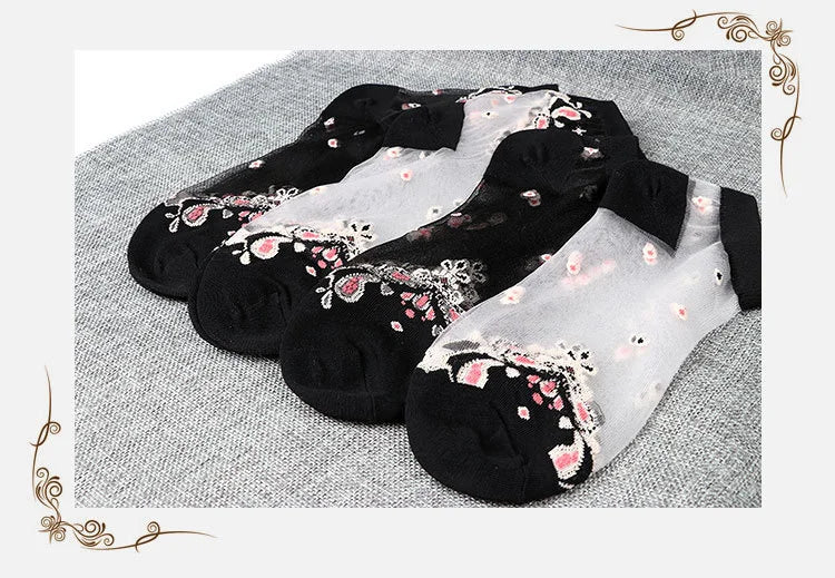 Sexy fishnet Women Lace Ruffle Soft Comfy Sheer Silk Elastic Mesh Knit Frill Trim Transparent Ankle funny socks 1pair=2pcs 2205F