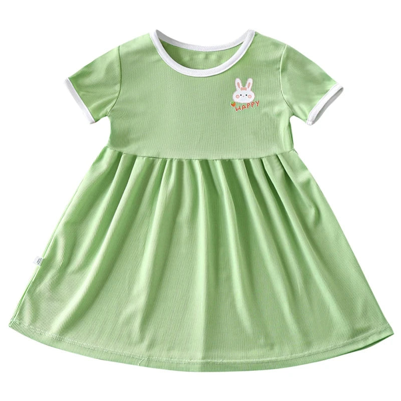 Summer Dress For Girls Cute Short Sleeve Kids Princess Dresses Fashion Toddlers Casual Dress School Costume Children's Clothing