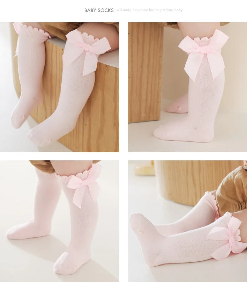 Baby Socks Big Bow Girls Student Princess Socks Children Kids Boys Cotton Toddler Stockings Infant Accessories Newborn Clothes