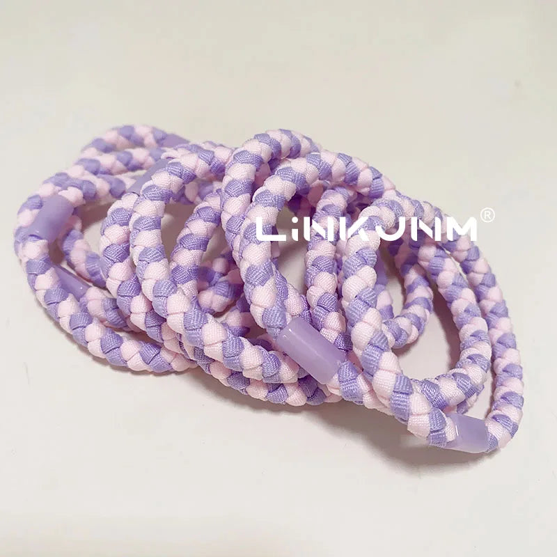 10Pcs Women Diy Elastic Hair Rubber Bands Girls Braided Hair Scrunchies/Tie/Gum/Ponytail Holders Birthday Gift Accessories