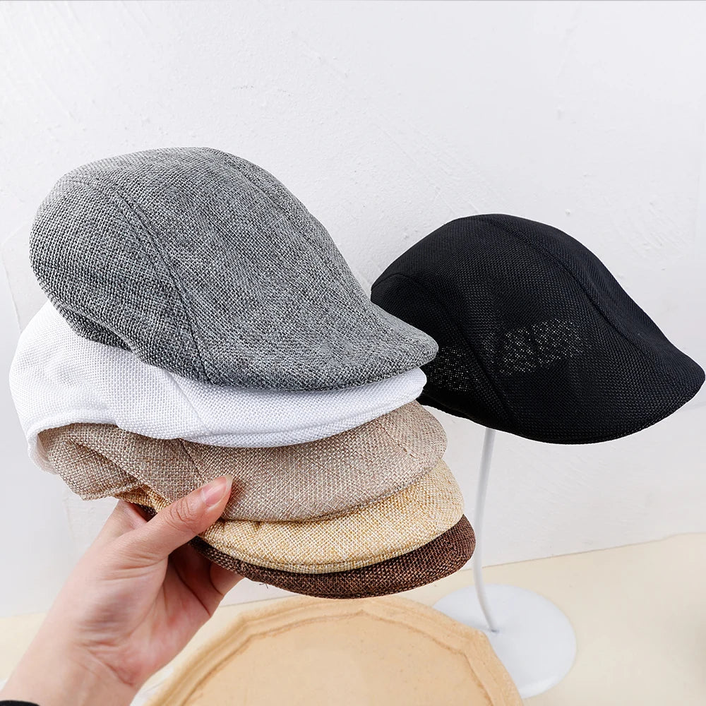 New Men Berets Spring Autumn Winter British Style Beret Hat Retro England Hats Male Hats Peaked Painter Caps for Dad
