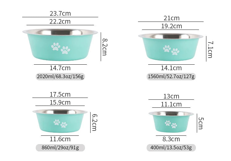 Non-slip Dog Bowls For Small Medium Large Dog Feeder Bowls And Drinkers Stainless Steel Pet Feeders Pets Dogs Accessories