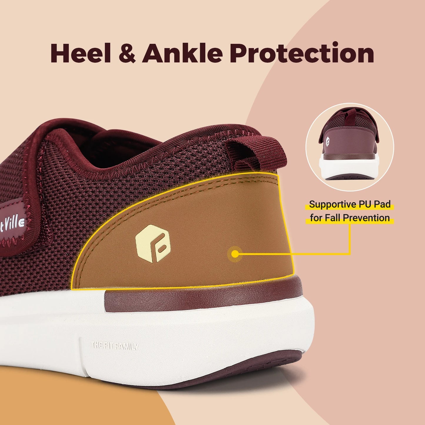 Fitville Women's Shoes Wide Width Diabetic Shoes Walking Casual Breathable for Swollen Feet Elderly Foot Pain Relief Neuropathy