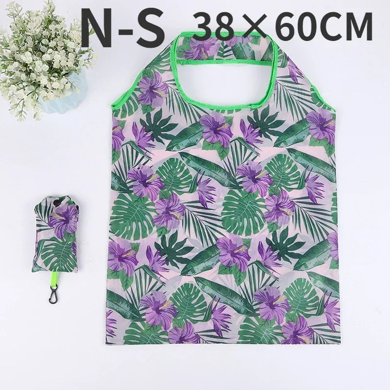 Foldable Shopper Bag Portable Eco Bag Large-Capacity Supermarket Shopping Tote Bags Women Shoulder Bag Household Products