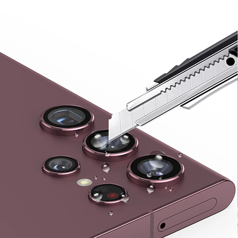 Camera Lens Glass for Samsung S22 Ultra 5G Metal Lens Ring Tempered Glass for Samsung Galaxy S23 S22 Ultra 5G Camera Lens Cover