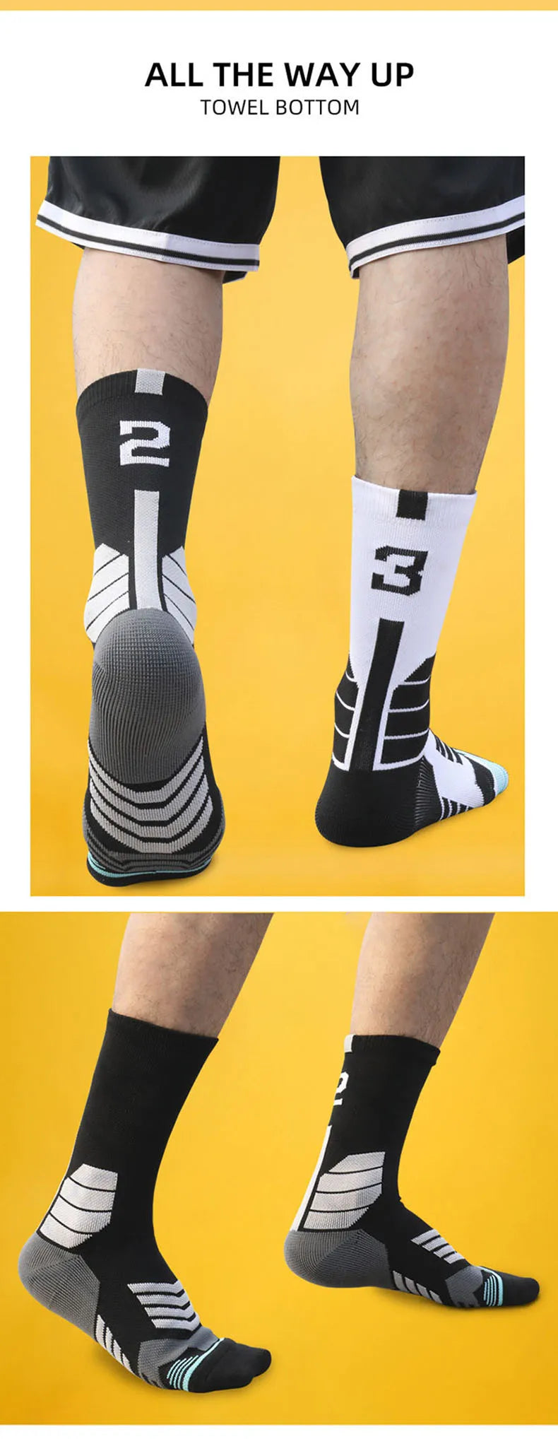 High Quality Elite Basketball Socks Compression Men's Cycling Socks With Number Adults Towel Bottom Outdoor Sports Socks Unisex