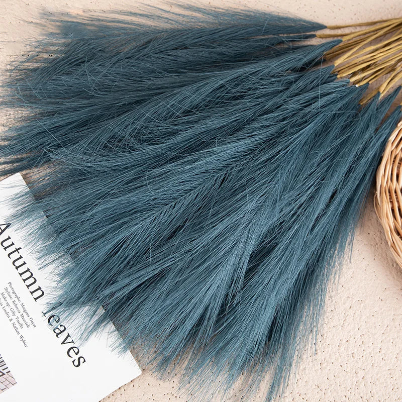 55CM 5/1PCS Fluffy Pampas Grass Boho Decor Flower Fake Plant Reed Simulated Wedding Party Christmas Home Decor Artificial Flower