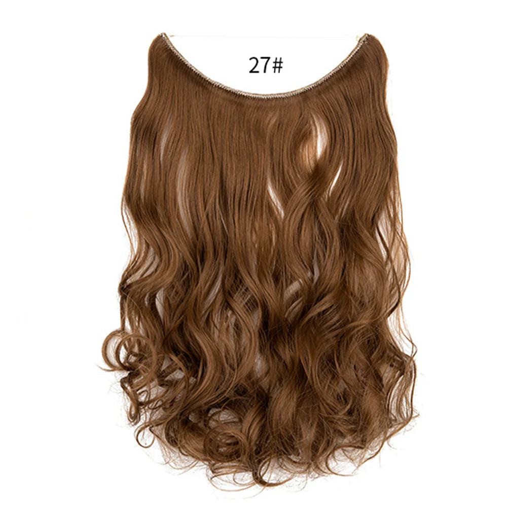No Clip Synthetic Wave Hair Extensions Invisible Curly wig Accessorie Hairpieces Heat Resistant Long Hair For Women Hairextens