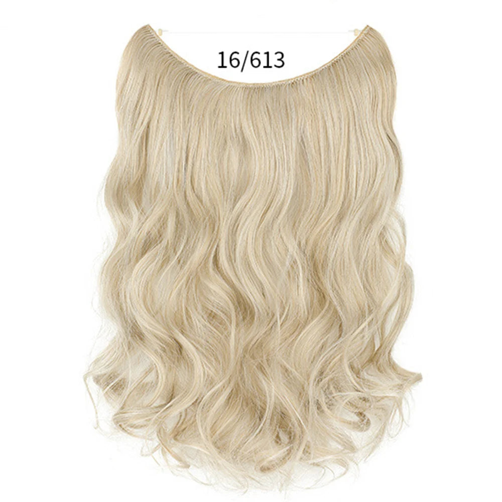 No Clip Synthetic Wave Hair Extensions Invisible Curly wig Accessorie Hairpieces Heat Resistant Long Hair For Women Hairextens
