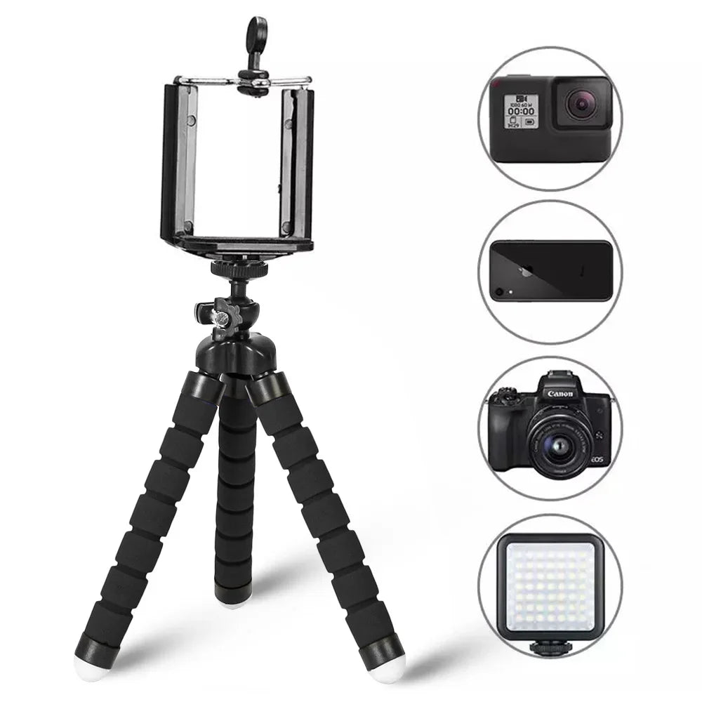Mobile Phone Holders Clip Mini Flexible Tripod Sponge Octopus Bracket Universal Phone Camera Holder for Iphone 15 Huawei Samsung