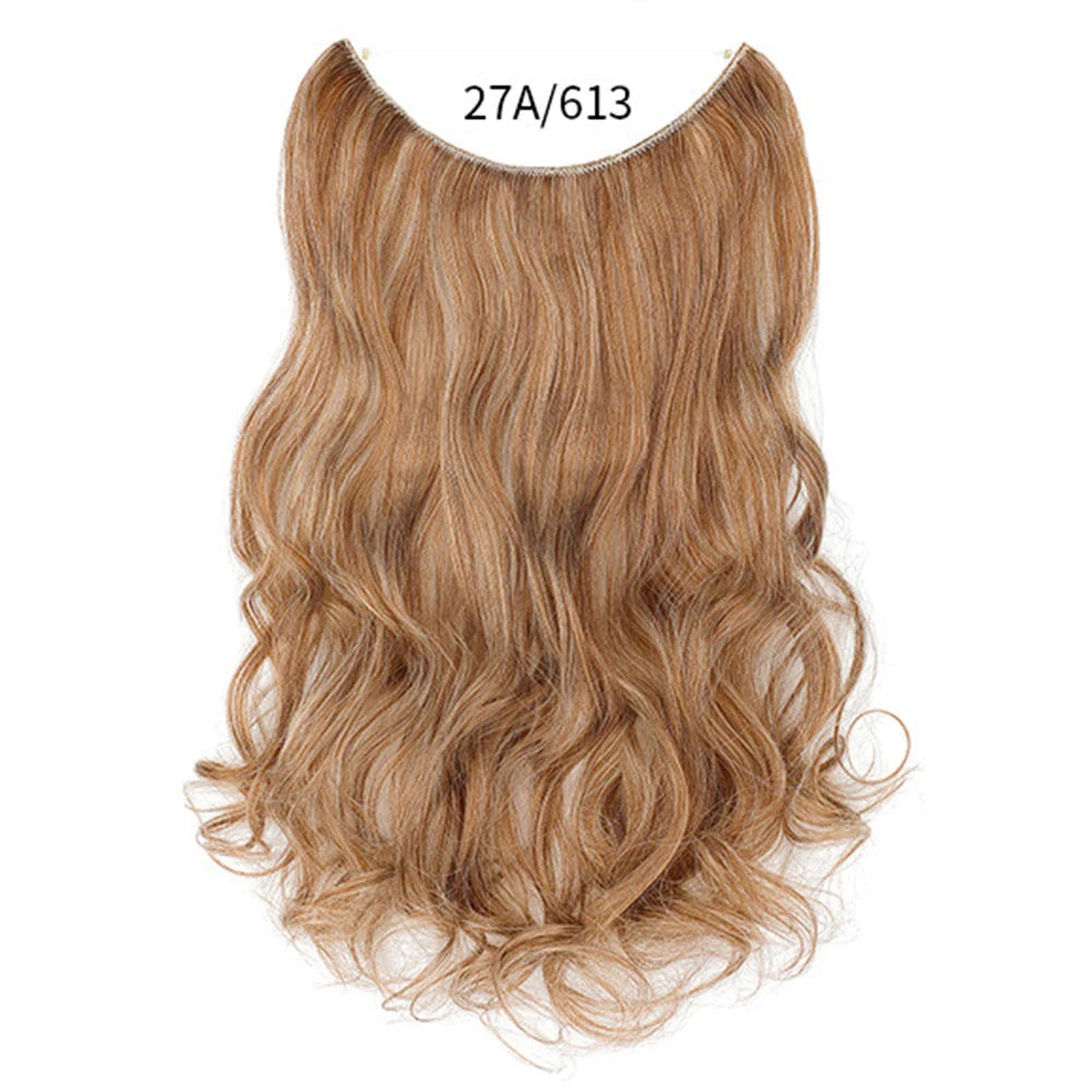 No Clip Synthetic Wave Hair Extensions Invisible Curly wig Accessorie Hairpieces Heat Resistant Long Hair For Women Hairextens