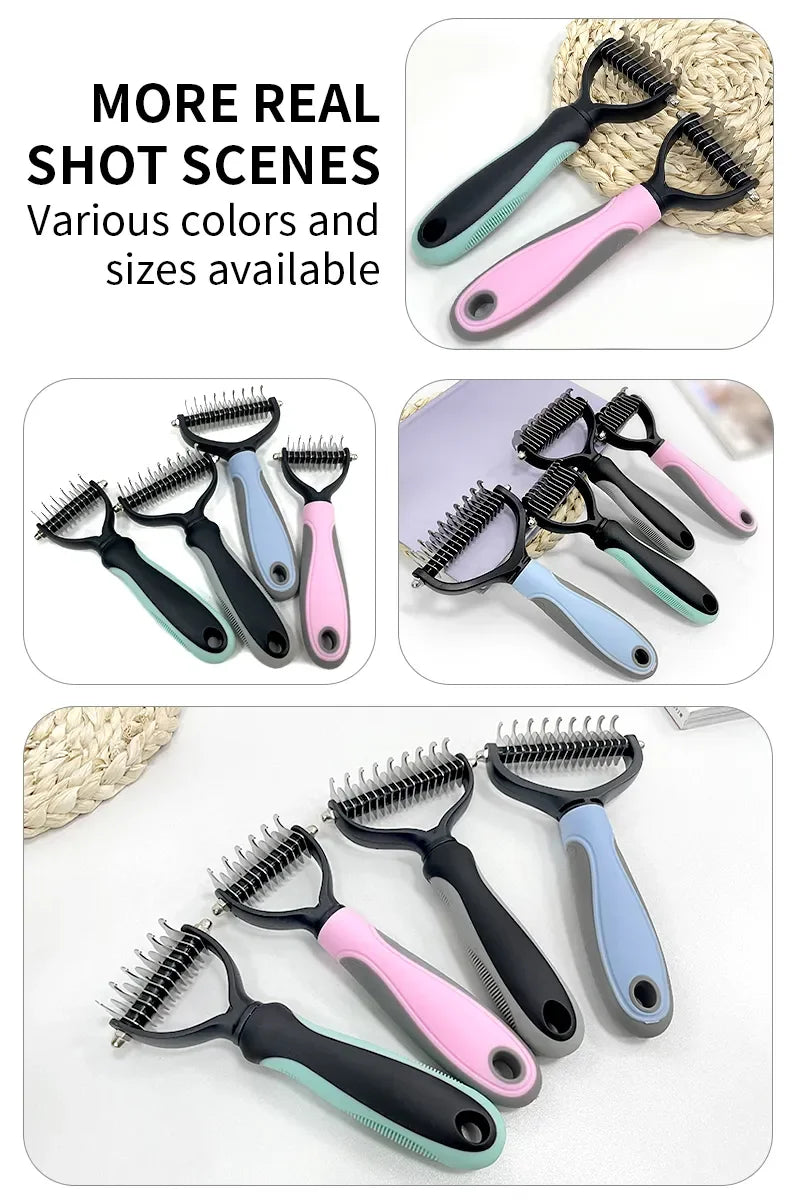 Pets Fur Knot Cutter Dog Grooming Shedding Tools Pet Cat Hair Removal Comb Brush Double sided Pet Products Suppliers