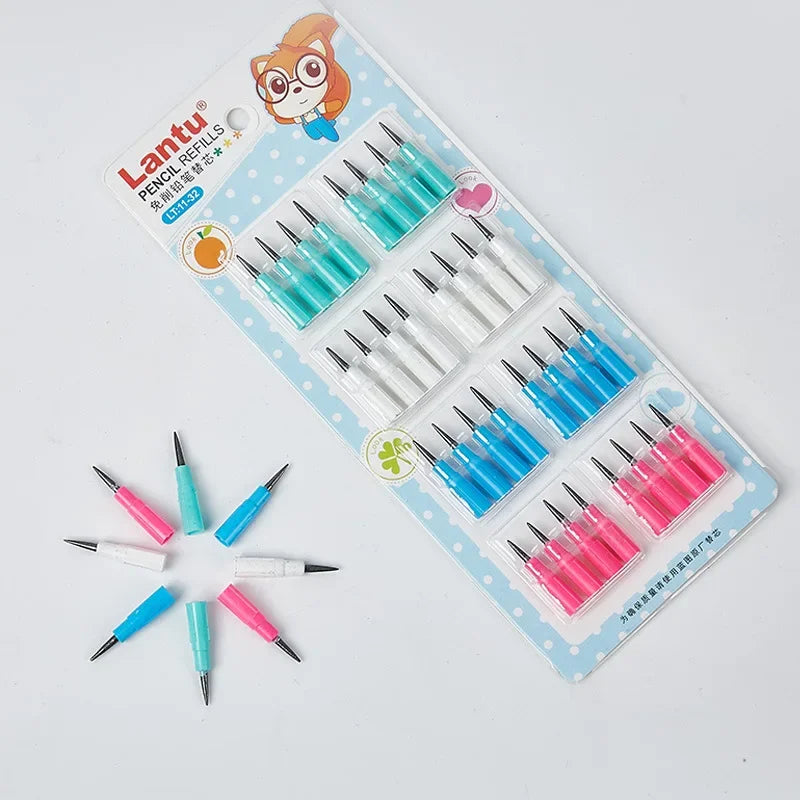 4pcs Non Sharpening Pencils Kawaii Mechanical Pencils for Kids Automatic Pens Replaceble Refills Korean Stationery School Office