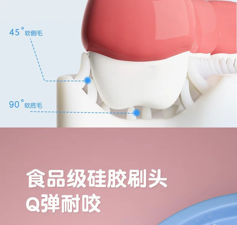 Children 360 Degree Doughnut Manual Toothbrush Kids Silicone U-shaped Tooth Brush Cartoon Gift For 2-6-12 Years Old
