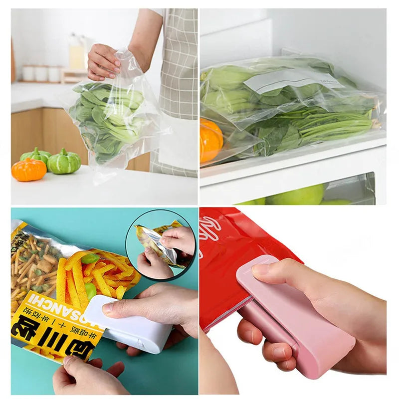Mini Heat Bag Sealing Machine Package Sealer Bags Thermal Plastic Food Bag Closure Portable Sealer Packing Kitchen Accessories