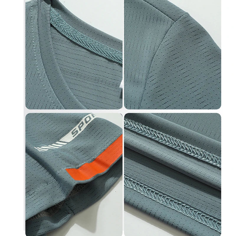 Fashion T-Shirts Men Summer Fast Dry Solid Basic Tshirts Male Tee Shirt Youth Good Quality Camping Top Clothing Plus Size M-5XL