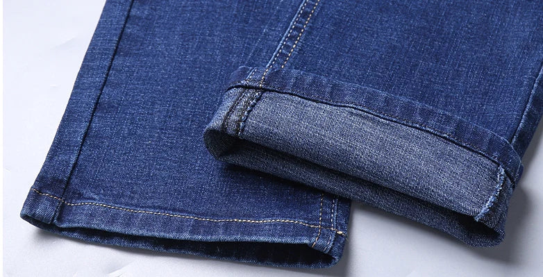 2024 New Men Classic Style Luxury Brand High-Quality Jeans Business Casual Stretch Slim Denim Pants Fashion Blue Black Trousers