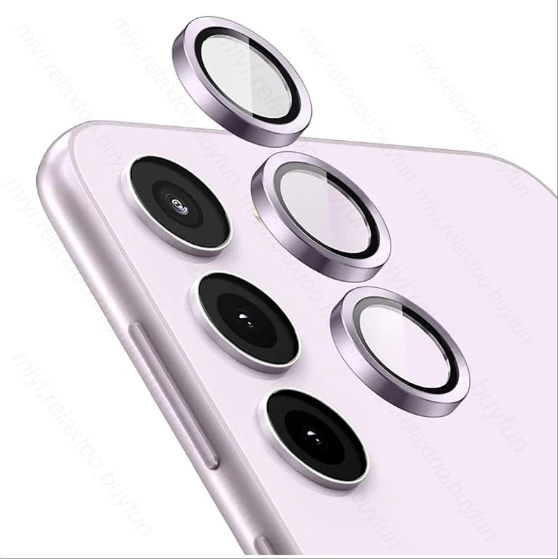 for Samsung Galaxy S24 FE 5G Aluminium Alloy Ring Camera Protector Cap SamsungS24FE S 24 FE 24FE Back Lens Tempered Glass Cover