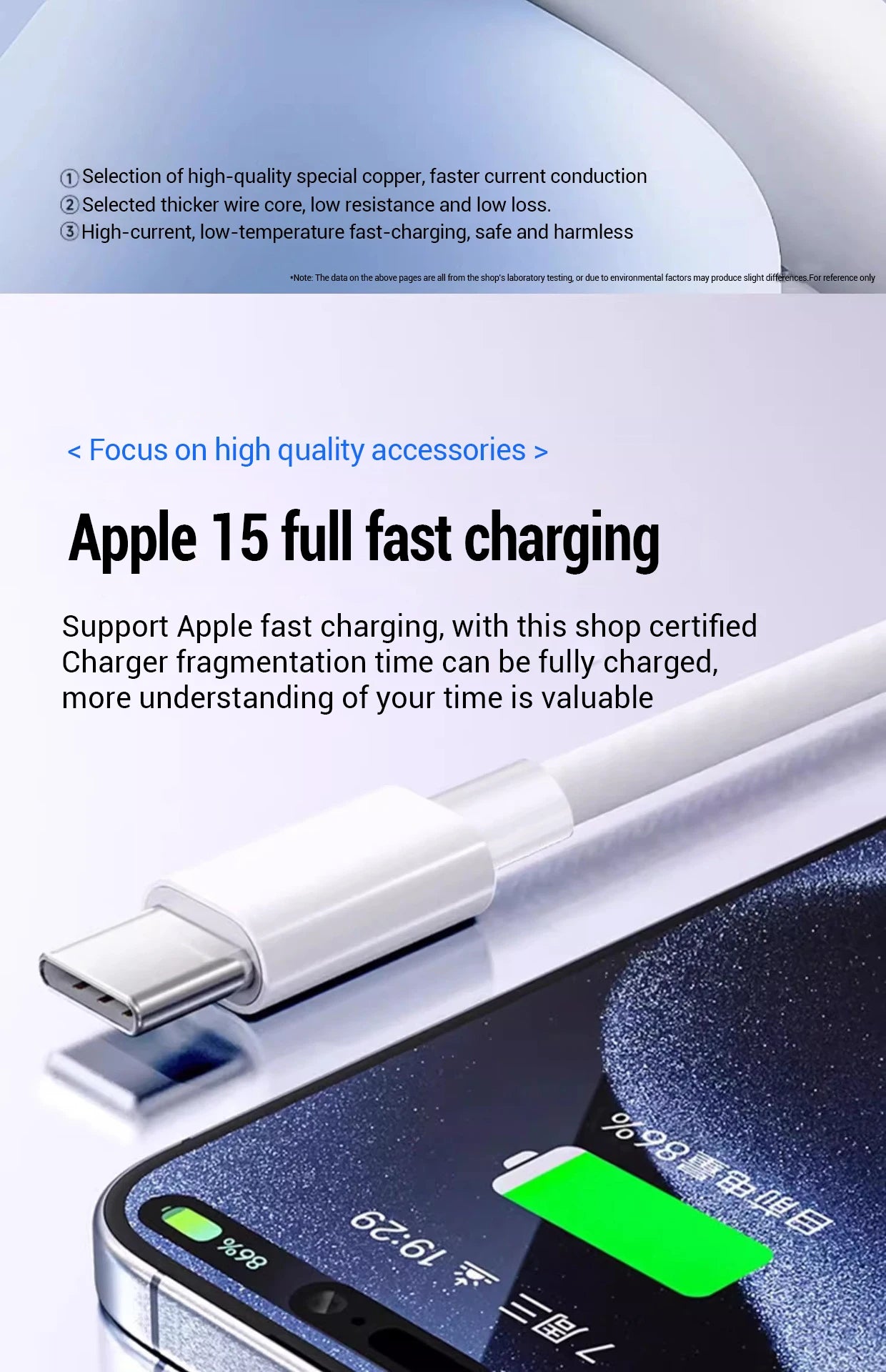 100W Fast Charging Cable For Apple iPhone 14 13 12 11 Pro Max Plus Mini USB C 1M 2M Data Cables Quick Charge Phone Accessories