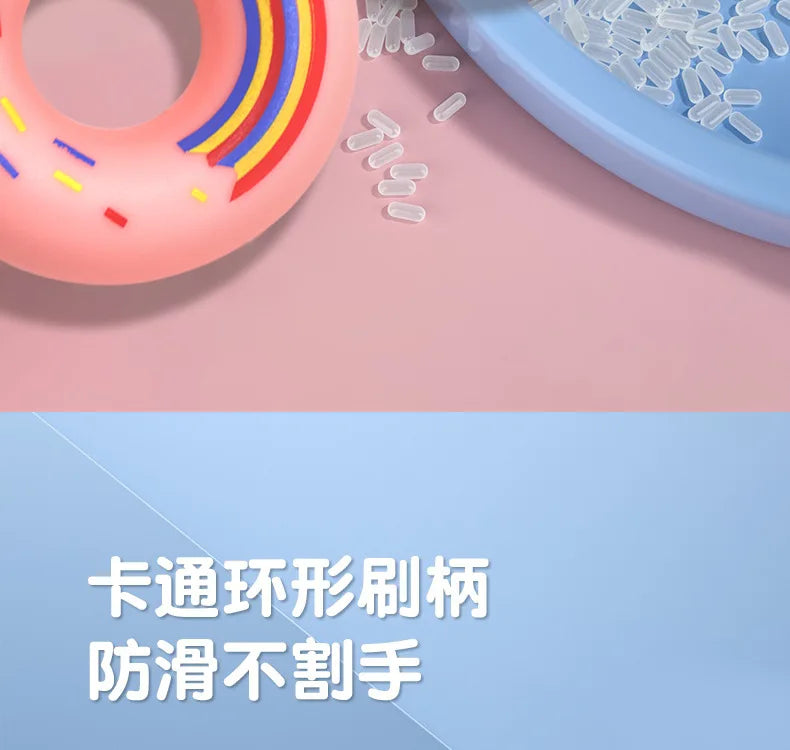 Children 360 Degree Doughnut Manual Toothbrush Kids Silicone U-shaped Tooth Brush Cartoon Gift For 2-6-12 Years Old