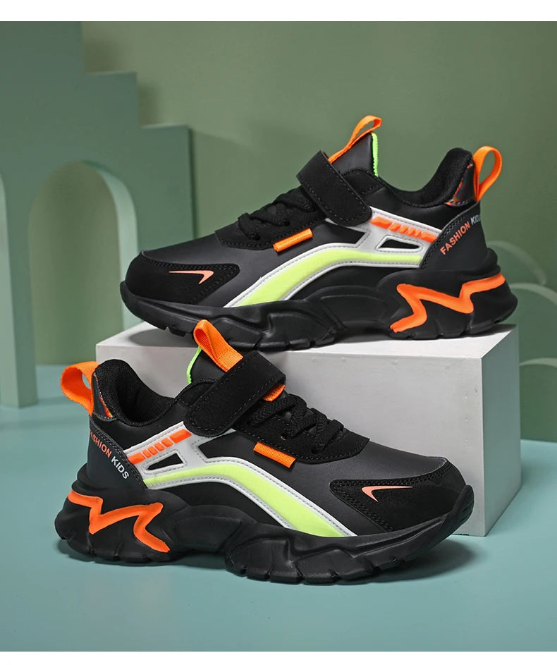 Children Boys Shoes Leather Waterproof Sports Running Kids Lightweight Boy Casual Fashion Sneakers Outdoor School Students Shoes