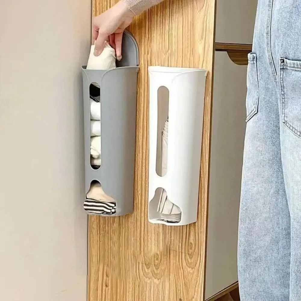 Wall-Mounted Underwear Storage Box Self Adhesive Panties Socks Organizer Dustproof Garbage Bag Dispenser Large Capacity