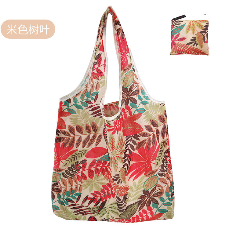 Foldable Shopper Bag Portable Eco Bag Large-Capacity Supermarket Shopping Tote Bags Women Shoulder Bag Household Products