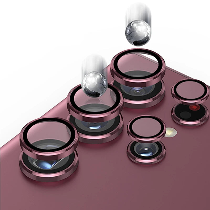 Camera Lens Glass for Samsung S22 Ultra 5G Metal Lens Ring Tempered Glass for Samsung Galaxy S23 S22 Ultra 5G Camera Lens Cover
