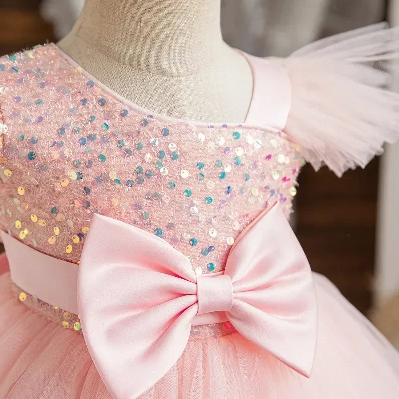 Toddler Baby Girl Dress Newborn Infant Baptism Birthday Dress Butterfly Tutu Princess Dress Baby Girls Wedding Party Gown 1-5Yrs