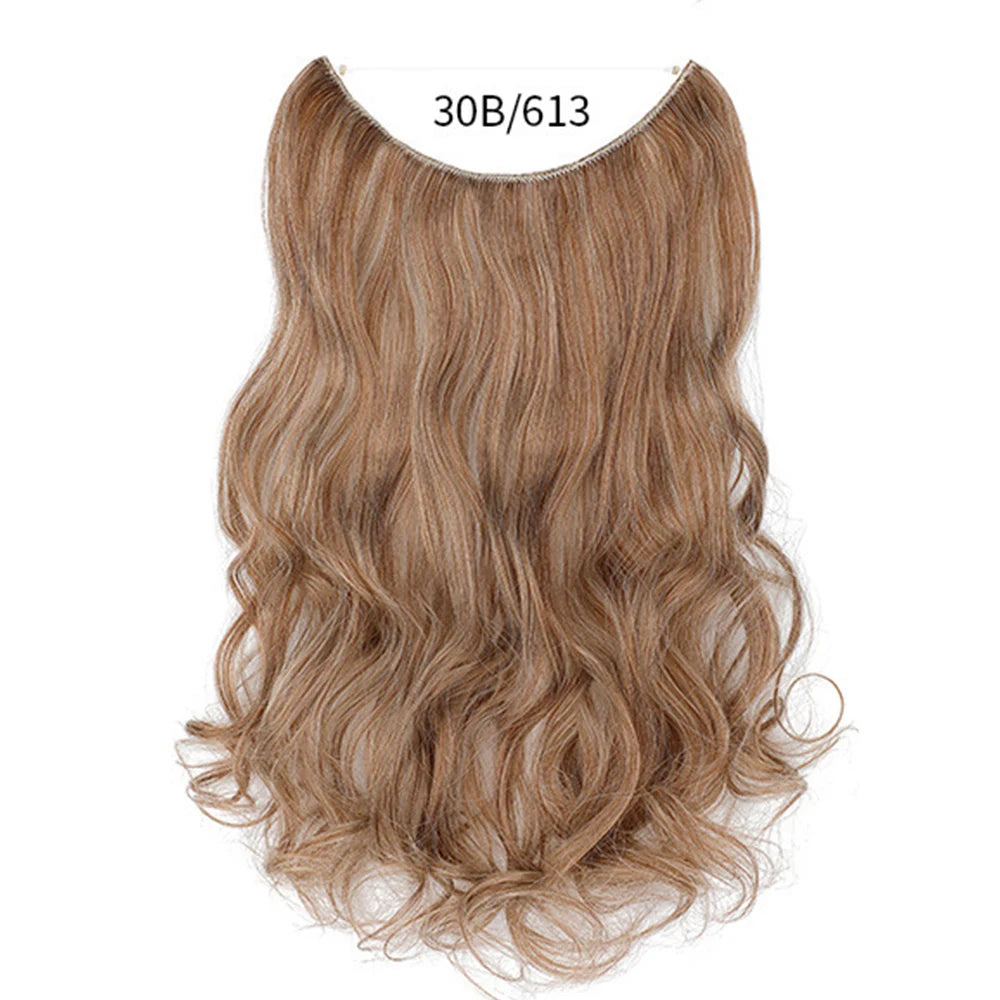 No Clip Synthetic Wave Hair Extensions Invisible Curly wig Accessorie Hairpieces Heat Resistant Long Hair For Women Hairextens