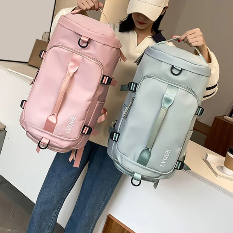 Women Large Travel Backpacks Waterproof Stylish Casual Daypack Bags with Luggage Strap Backpack Ladies Sports Yoga Luggage Bags
