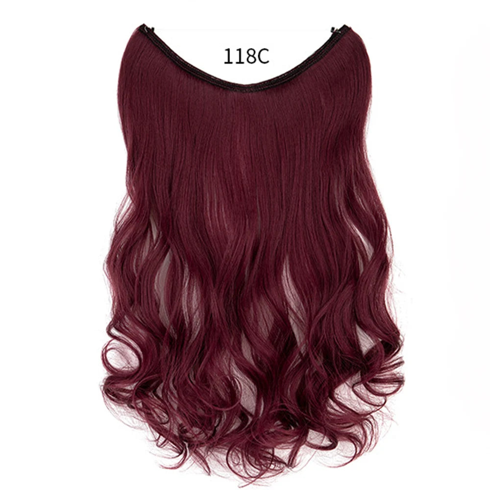 No Clip Synthetic Wave Hair Extensions Invisible Curly wig Accessorie Hairpieces Heat Resistant Long Hair For Women Hairextens
