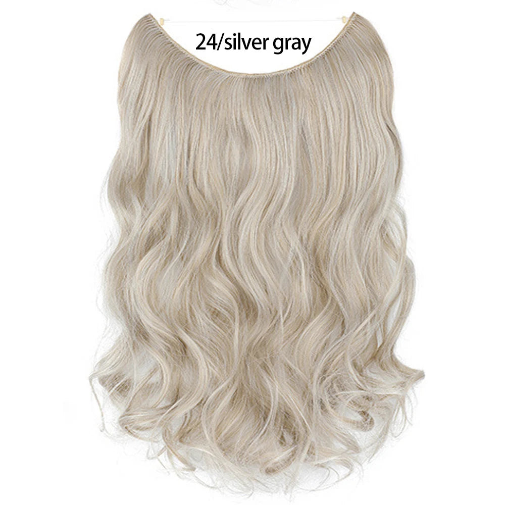 No Clip Synthetic Wave Hair Extensions Invisible Curly wig Accessorie Hairpieces Heat Resistant Long Hair For Women Hairextens