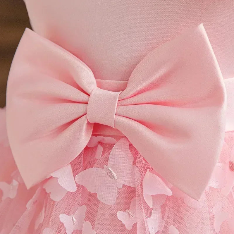 Toddler Baby Girl Dress Newborn Infant Baptism Birthday Dress Butterfly Tutu Princess Dress Baby Girls Wedding Party Gown 1-5Yrs