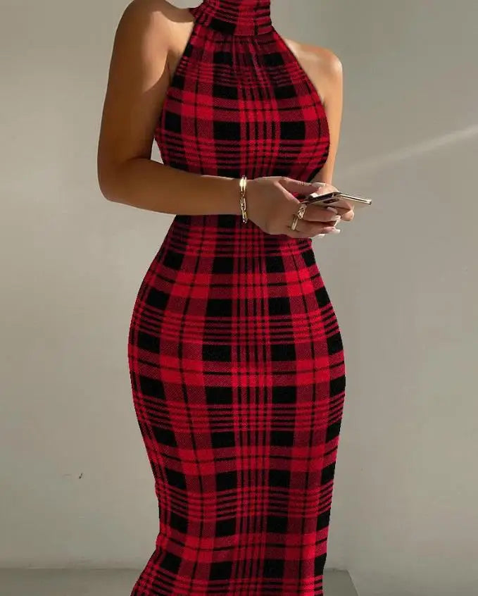 Sexy Women Dresses Rhinestone Decor Elegant Fashion Multi-Strap High Slit O-Neck Sleeveless Maxi Skinny Party Dress 2022 Summer