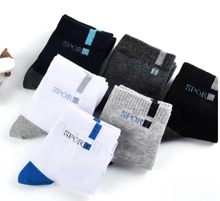 5Pairs Men Bamboo Fiber Autumn Winter Men Socks Breathable Cotton Sports Sock Breathable Deodorant Business Socks Size 37-45