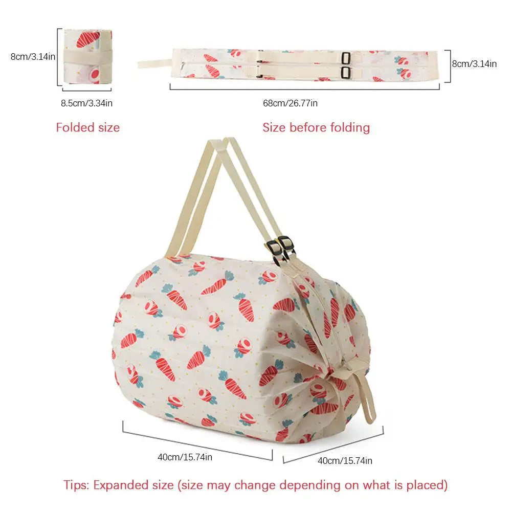 Big Folding Shopping Bag Foldable Reusable Grocery Bag Portable One Shoulder Handbag For Travel Groceries market Storage Bag